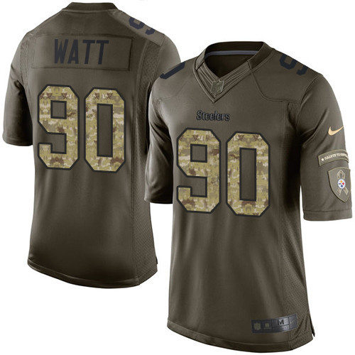 Nike Steelers #90 T. J. Watt Green Men's Stitched NFL Limited 2015 Salute to Service Jersey - Click Image to Close